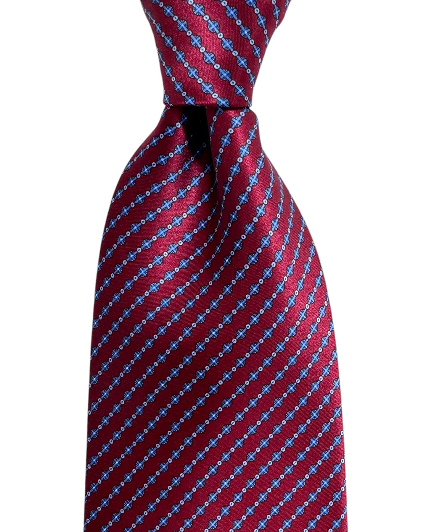 Stefano Ricci Silk Tie Maroon Royal Blue Stripes