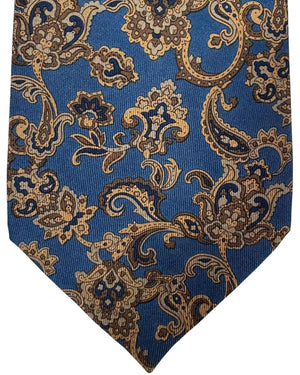 Stefano Ricci Silk Tie Midnight Blue Brown Paisley & Ornamental