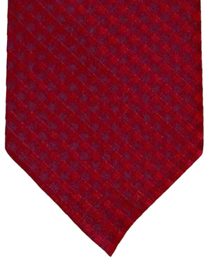 Stefano Ricci Tie Red Gingham Check - Wool Silk