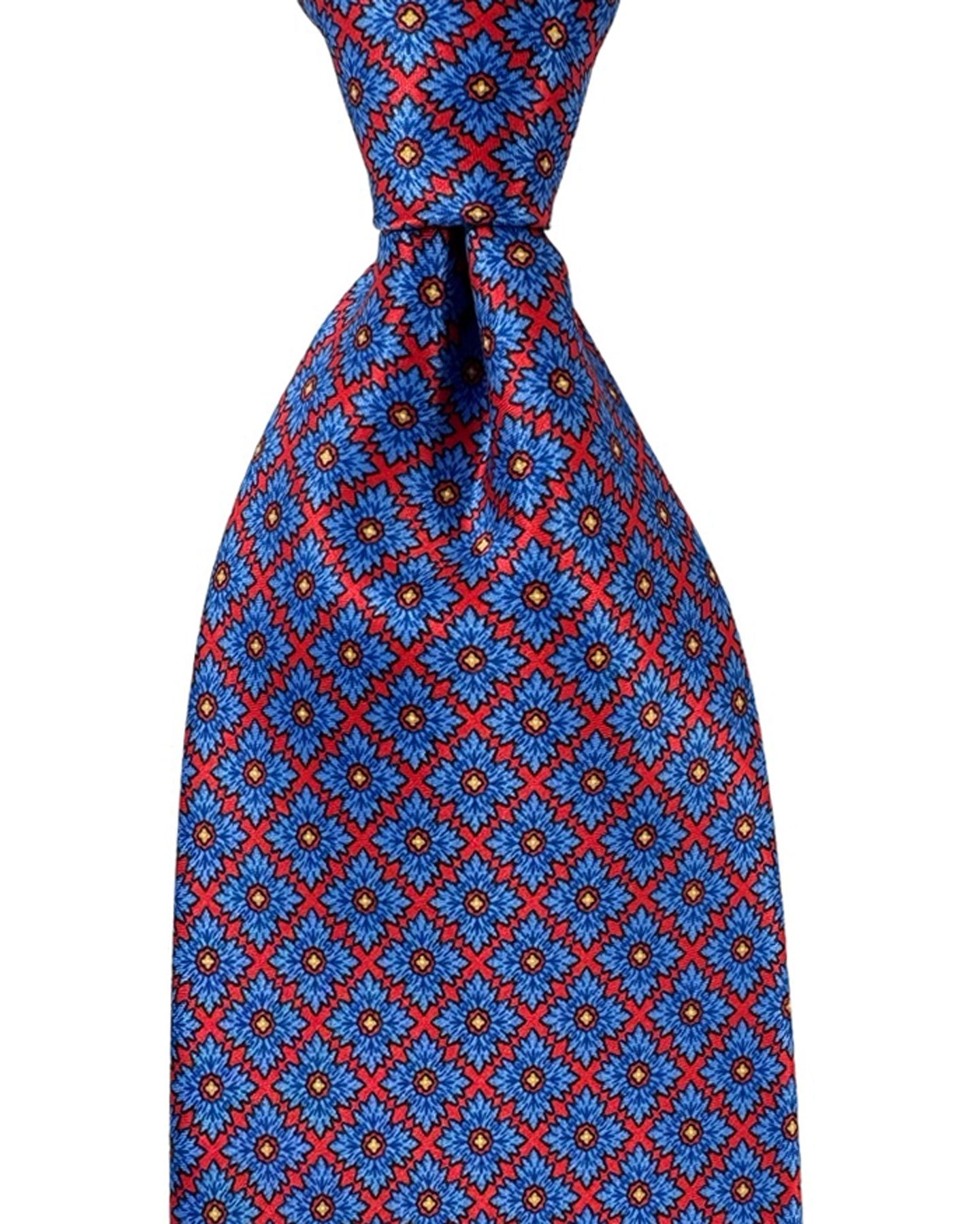 Stefano Ricci Silk Tie Royal Blue Red Floral Design