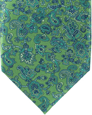 Stefano Ricci Silk Tie Green Aqua Paisley Ornamental Design