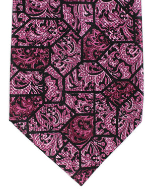 Stefano Ricci Silk Tie Black Pink Ornamental