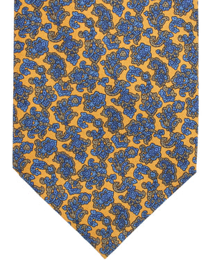 Stefano Ricci Silk Tie Orange Blue Brown Ornamental Paisley