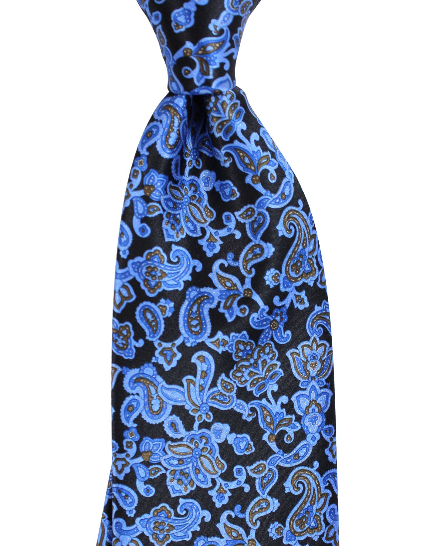 Stefano Ricci Silk Tie Blue Brown Paisley