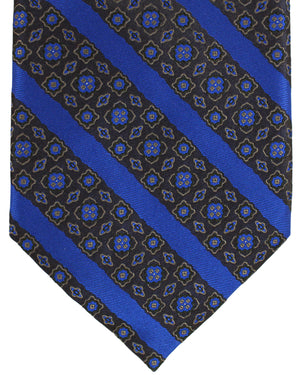 Stefano Ricci Silk Tie Royal Blue Brown Stripes