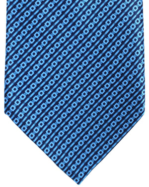 Stefano Ricci Silk Tie Dark Blue Blue Stripes
