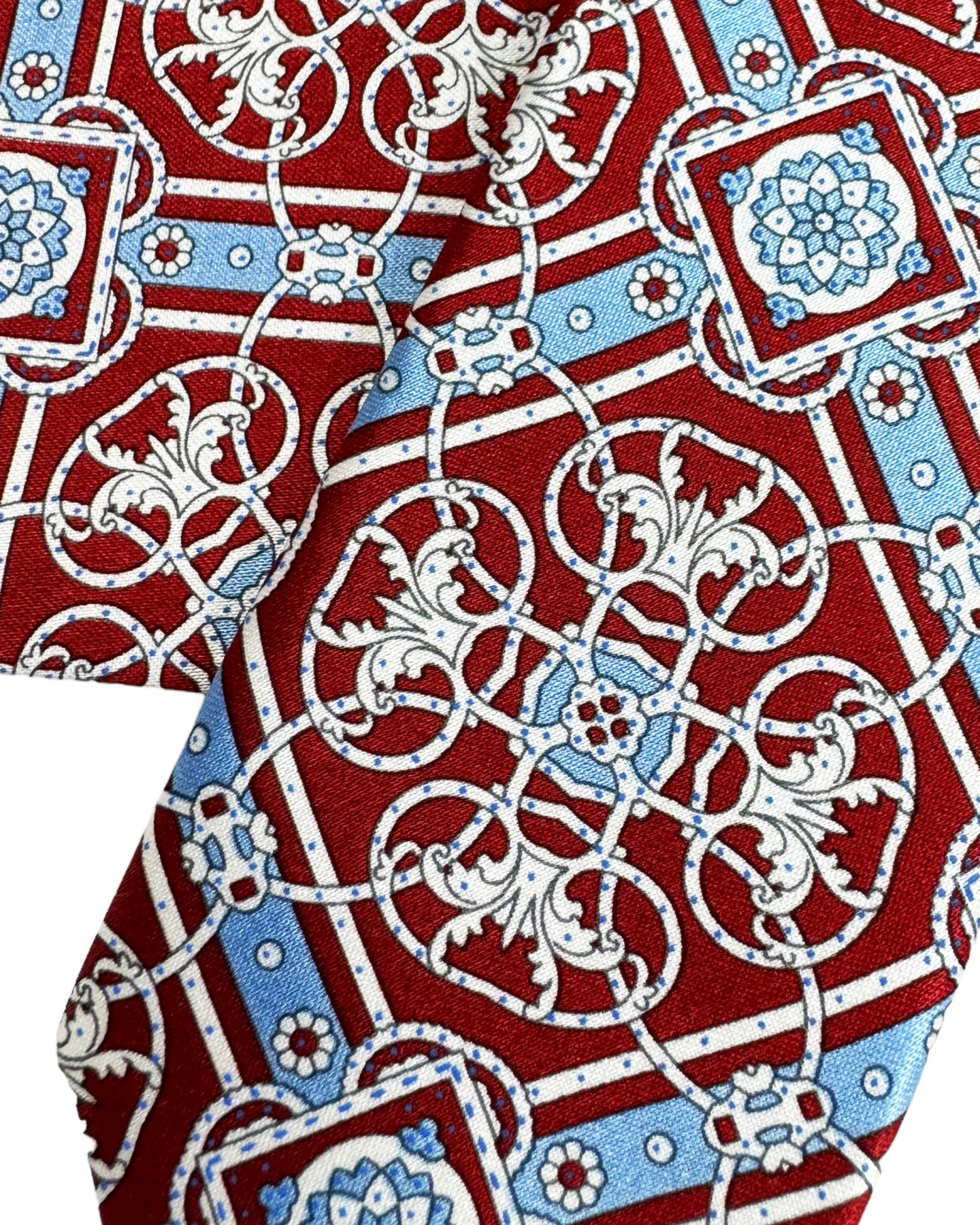 Stefano Ricci Silk Tie Dark Red Blue Design