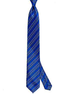 Stefano Ricci Silk Tie Royal Blue Patterned Stripes