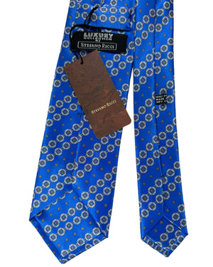 Stefano Ricci Silk Tie Royal Blue Patterned Stripes