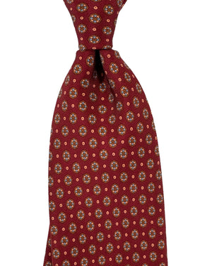 Stefano Ricci Silk Tie Maroon Mini Medallions Design