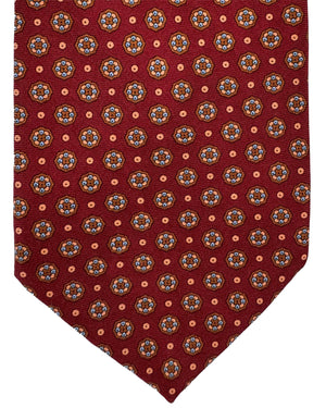 Stefano Ricci Silk Tie Maroon Mini Medallion