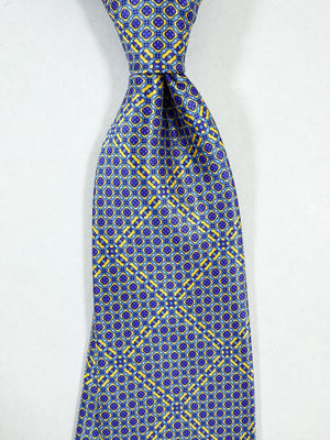 Stefano Ricci Silk Tie Purple Yellow Micro Pattern Design