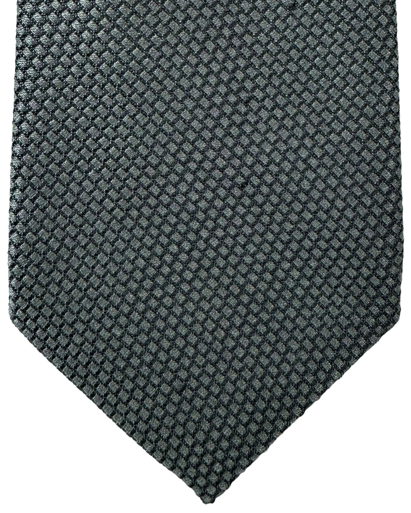Stefano Ricci Silk Tie Black Gray Micro Pattern
