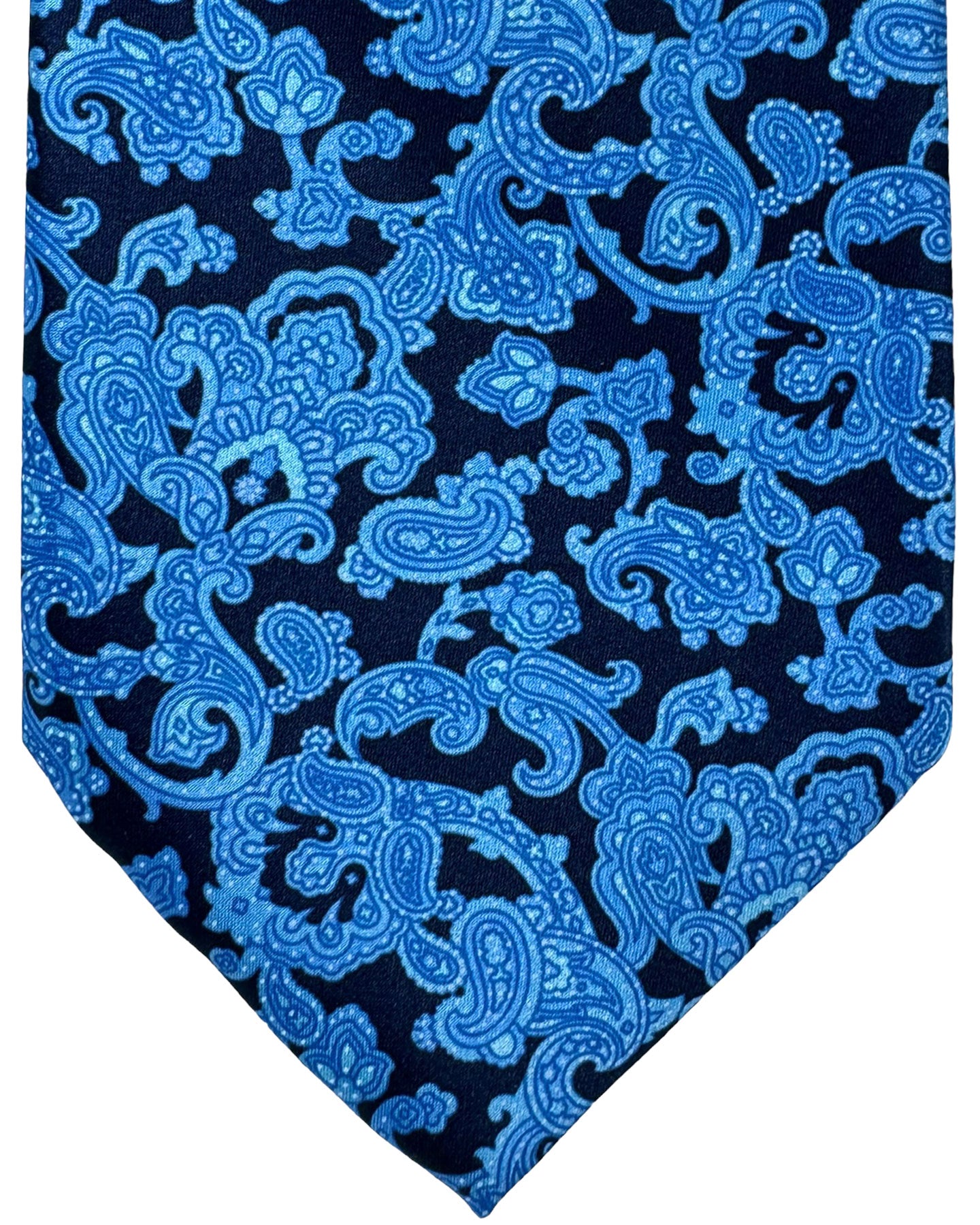 Stefano Ricci Tie Dark Navy Blue Paisley Design