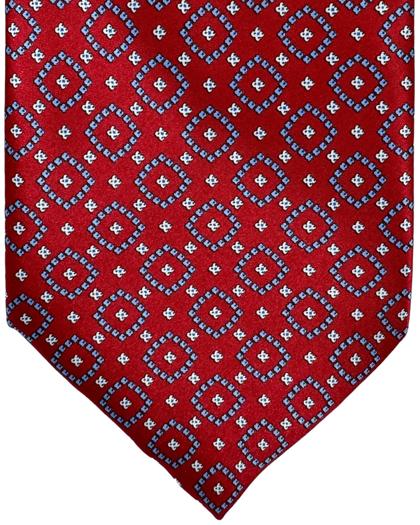 Stefano Ricci Tie Red Blue Micro Pattern Design
