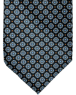 Stefano Ricci Tie Black Gray Brown Blue Mini Medallions Design