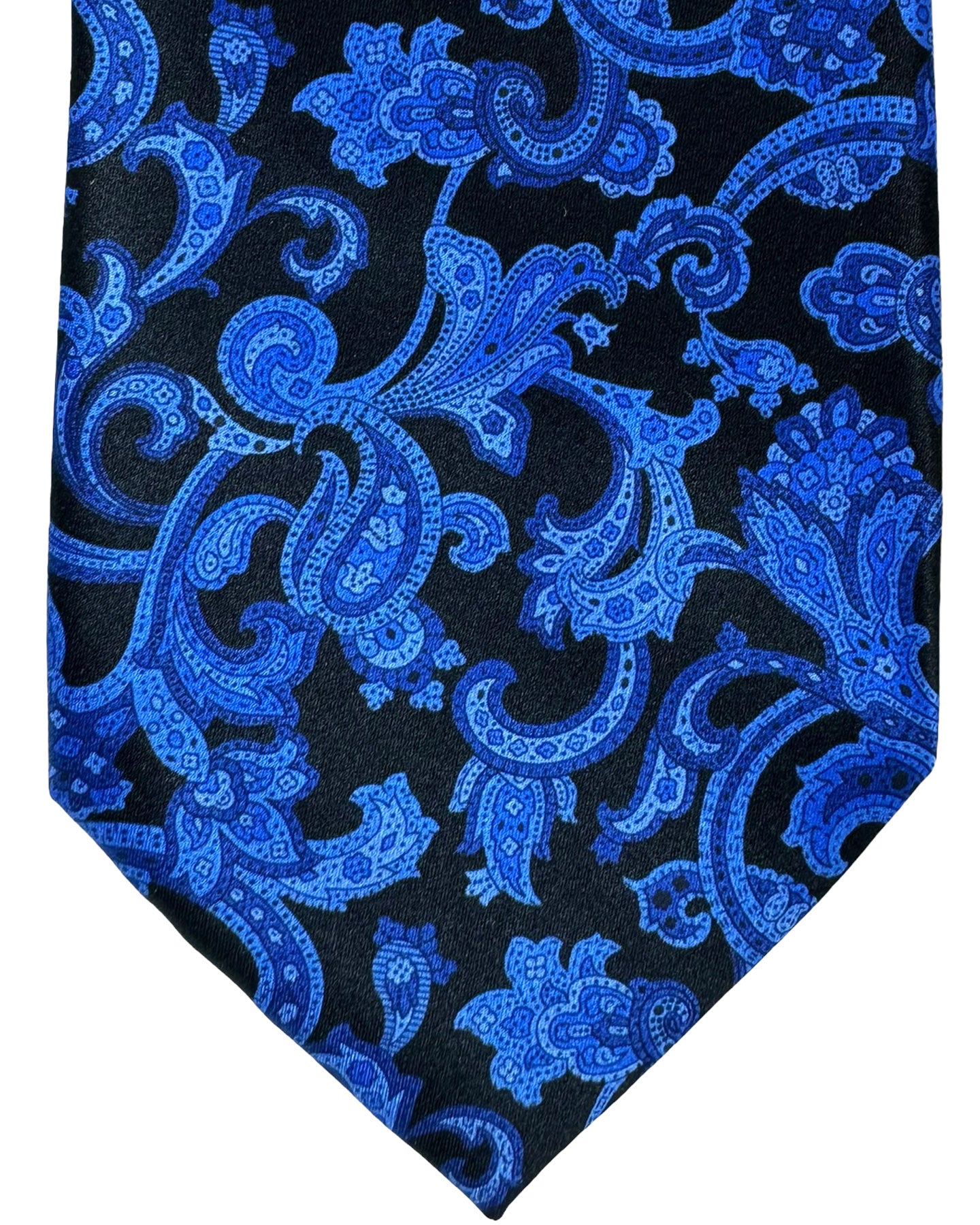 Stefano Ricci Tie Dark Blue Royal Blue Paisley Ornamental