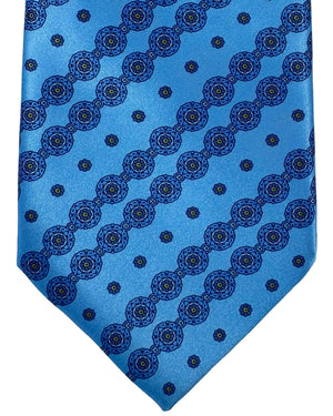 Stefano Ricci Tie Blue Mini Floral Stripes Design