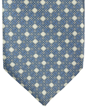 Stefano Ricci Tie Silver Blue Micro Pattern Design