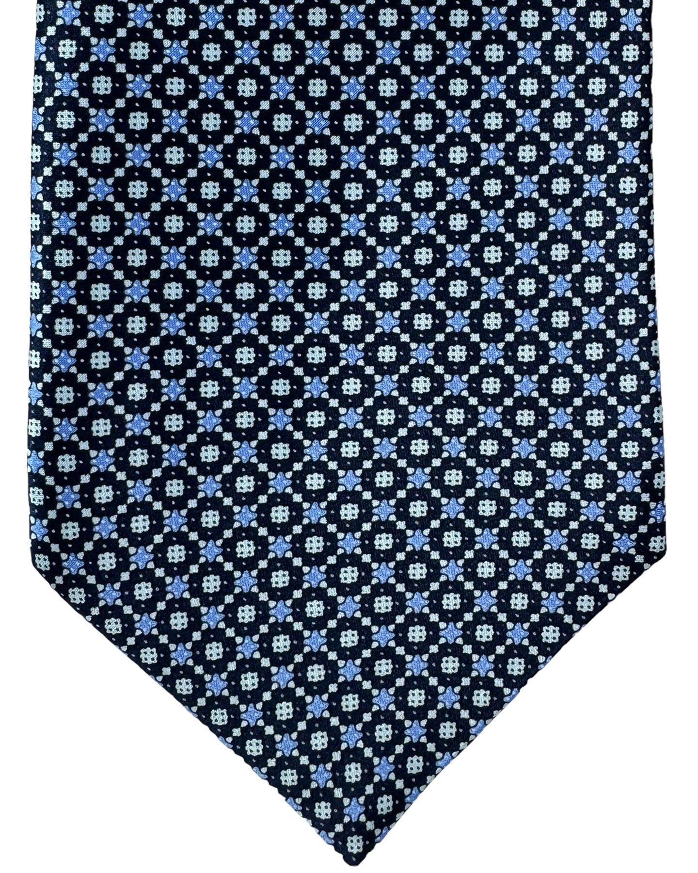 Stefano Ricci Silk Tie Dark Blue Mini Geometric