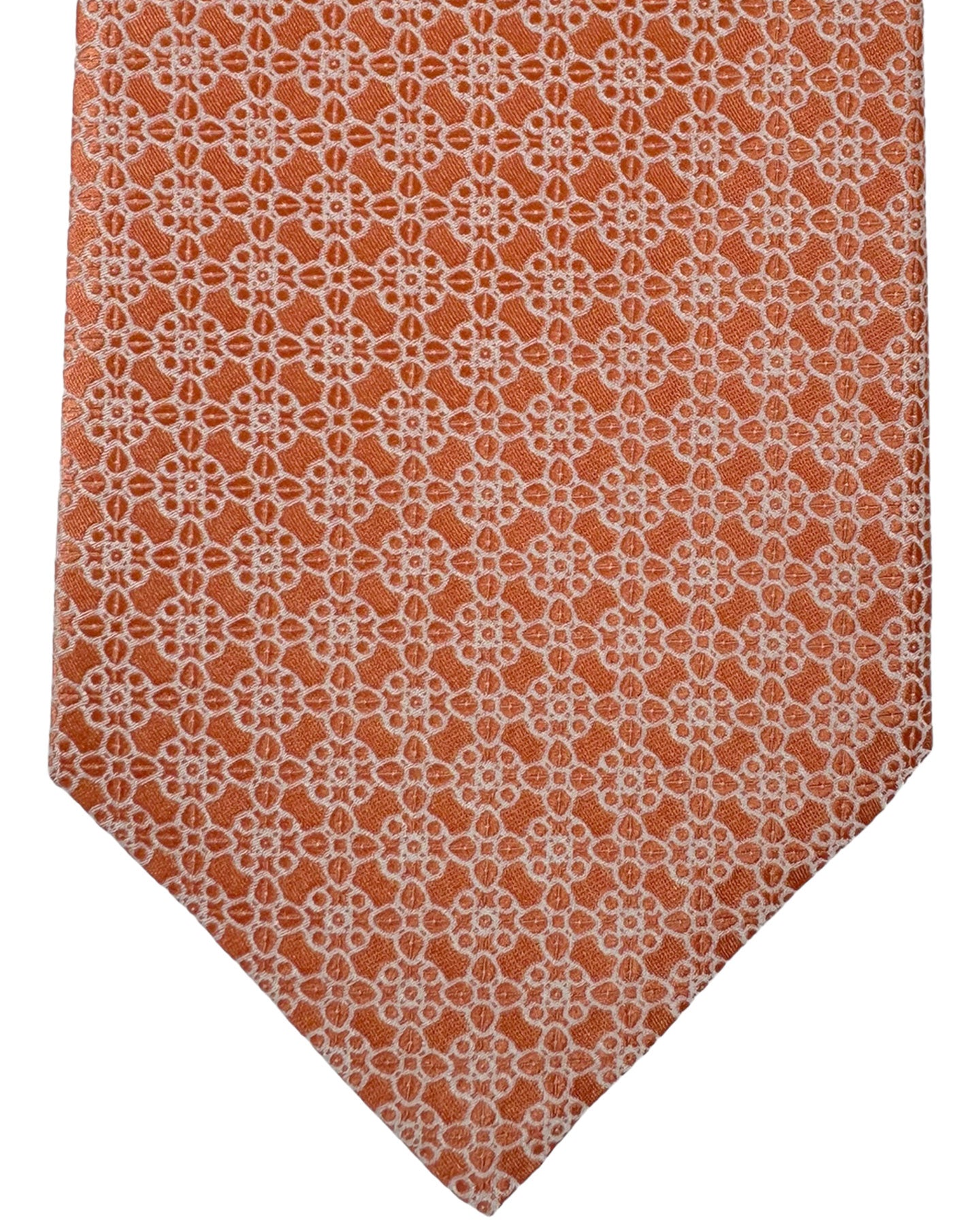 Stefano Ricci Silk Tie Peach Orange Medallions