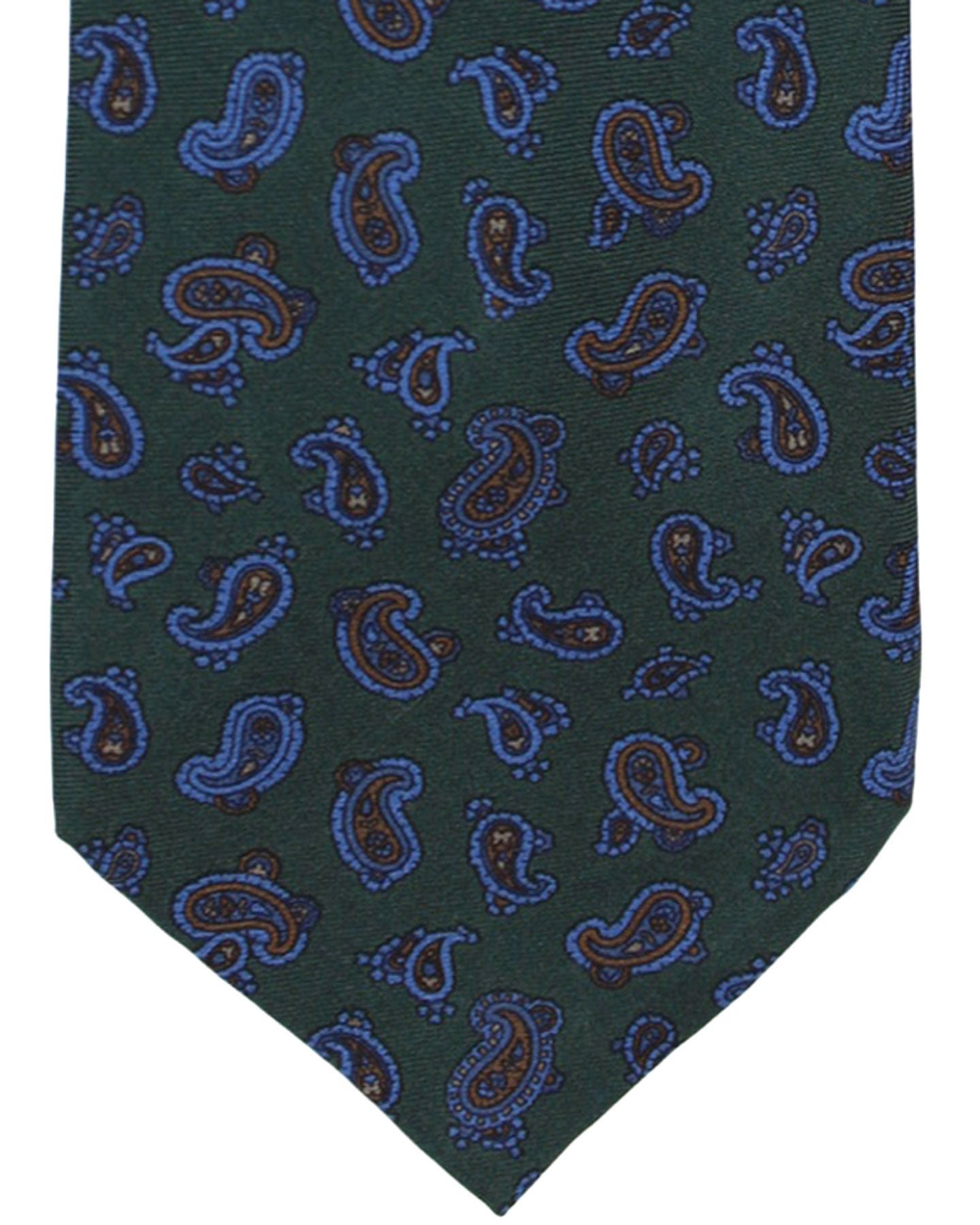 Stefano Ricci Silk Tie Dark Green Paisley