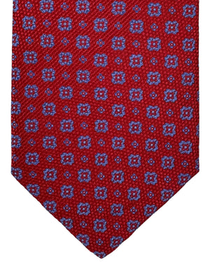 Stefano Ricci Silk Tie Red Dark Blue Mini Geometric