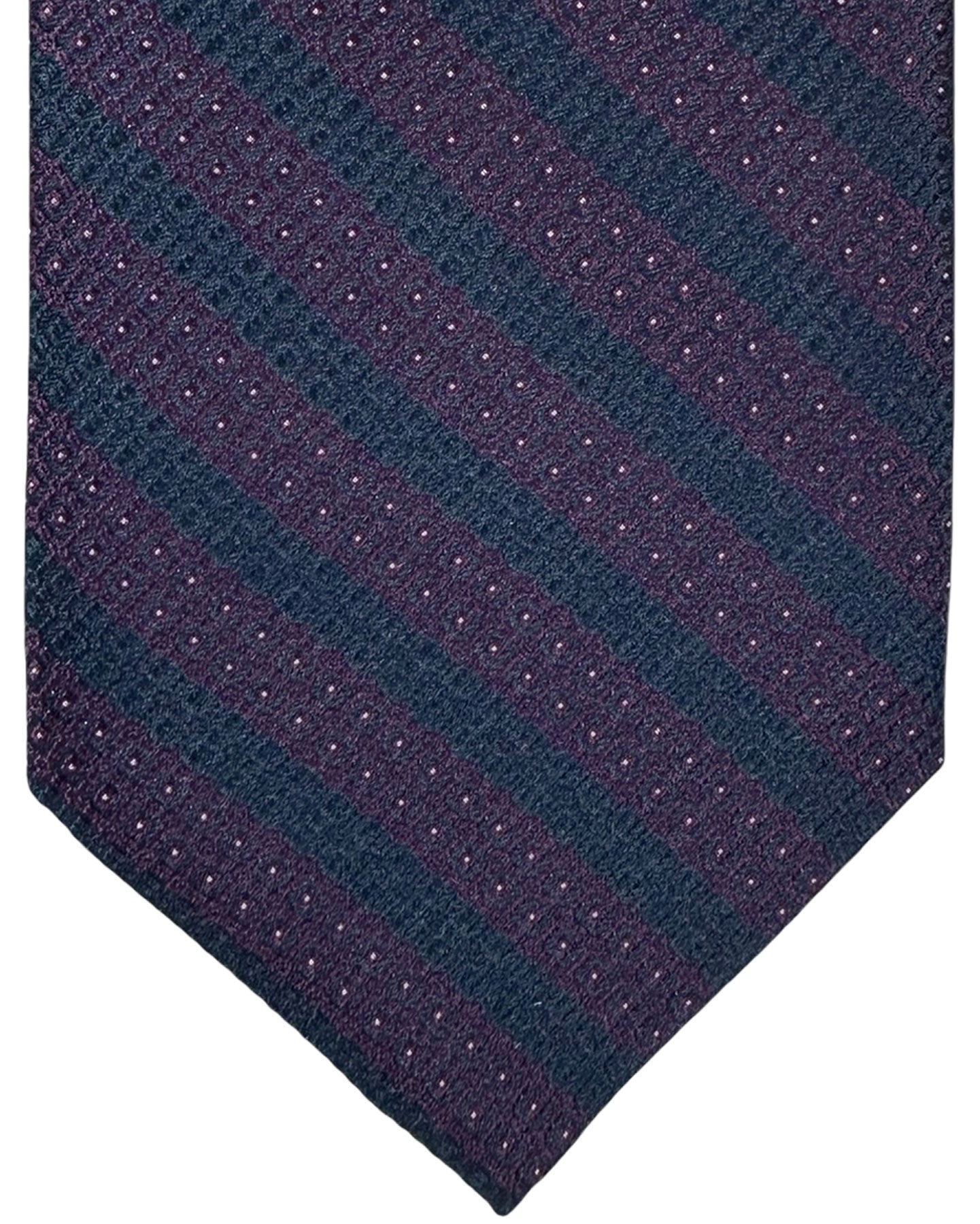 Stefano Ricci Silk Tie Midnight Blue Purple Stripes Design