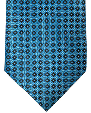 Stefano Ricci Tie Aqua Blue Brown Geometric Design