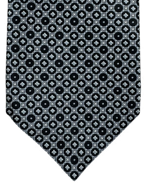 Stefano Ricci Silk Tie Black Gray Geometric