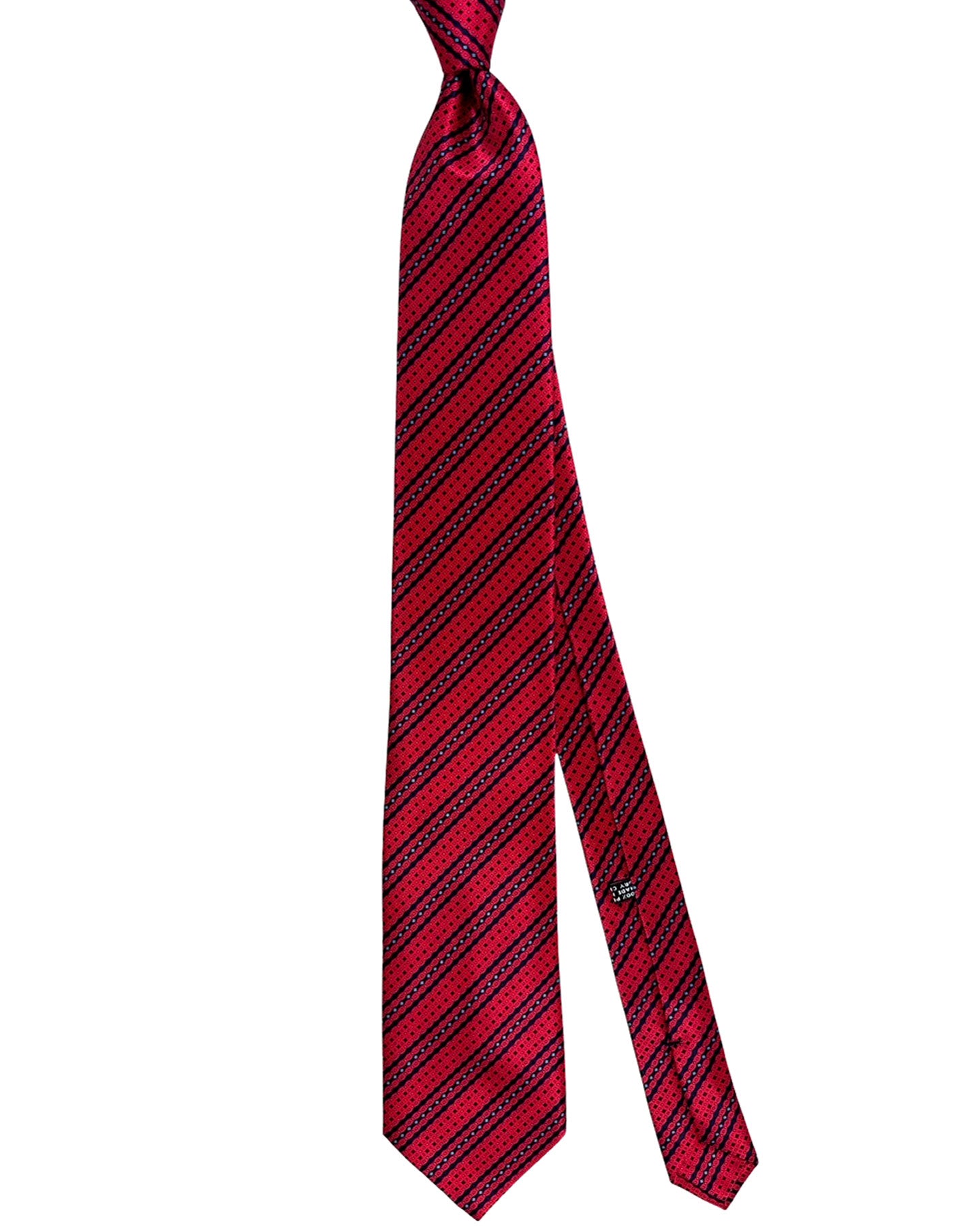 Stefano Ricci Silk Tie Red Black Blue Stripes