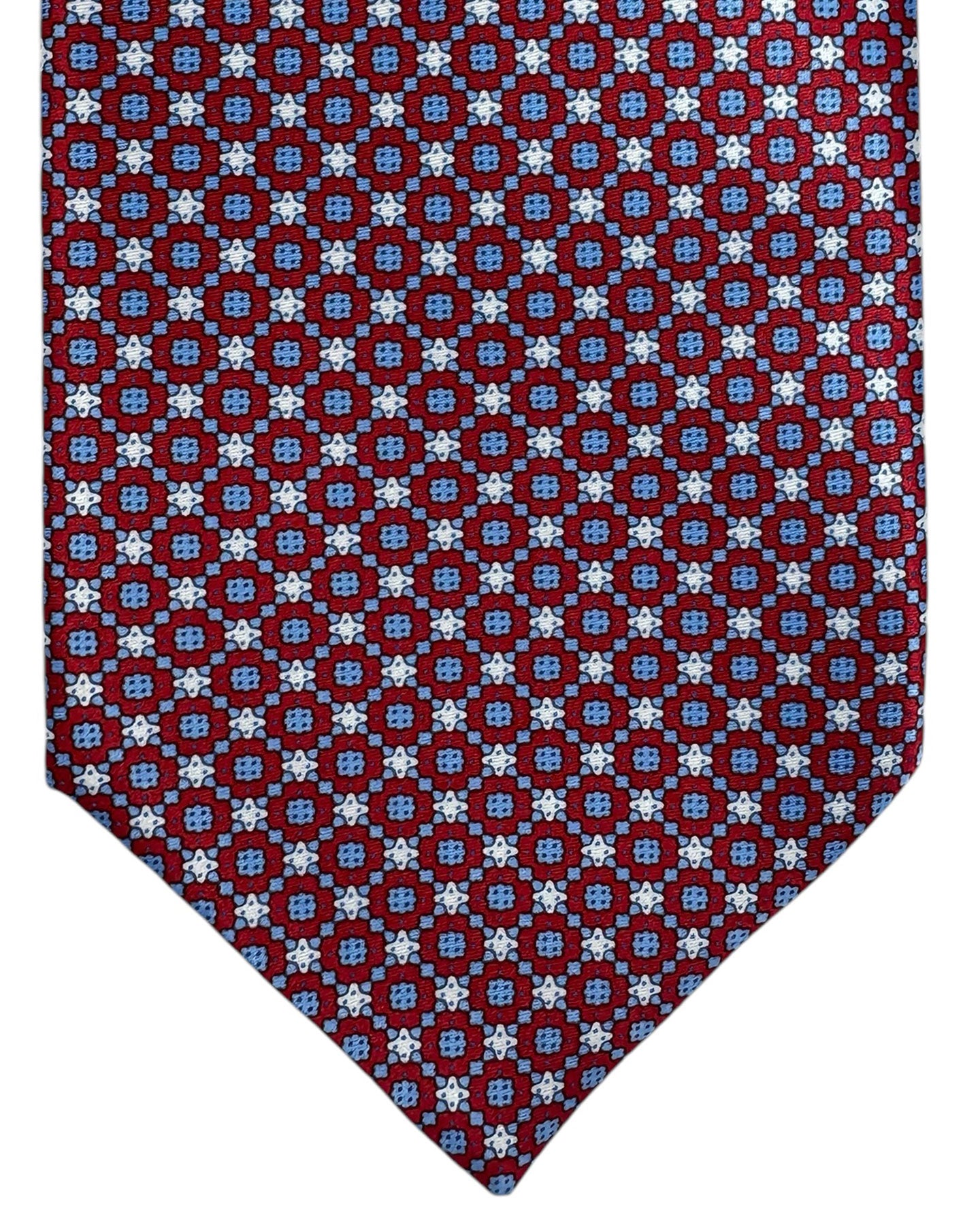 Stefano Ricci Tie Cranberry Blue Geometric