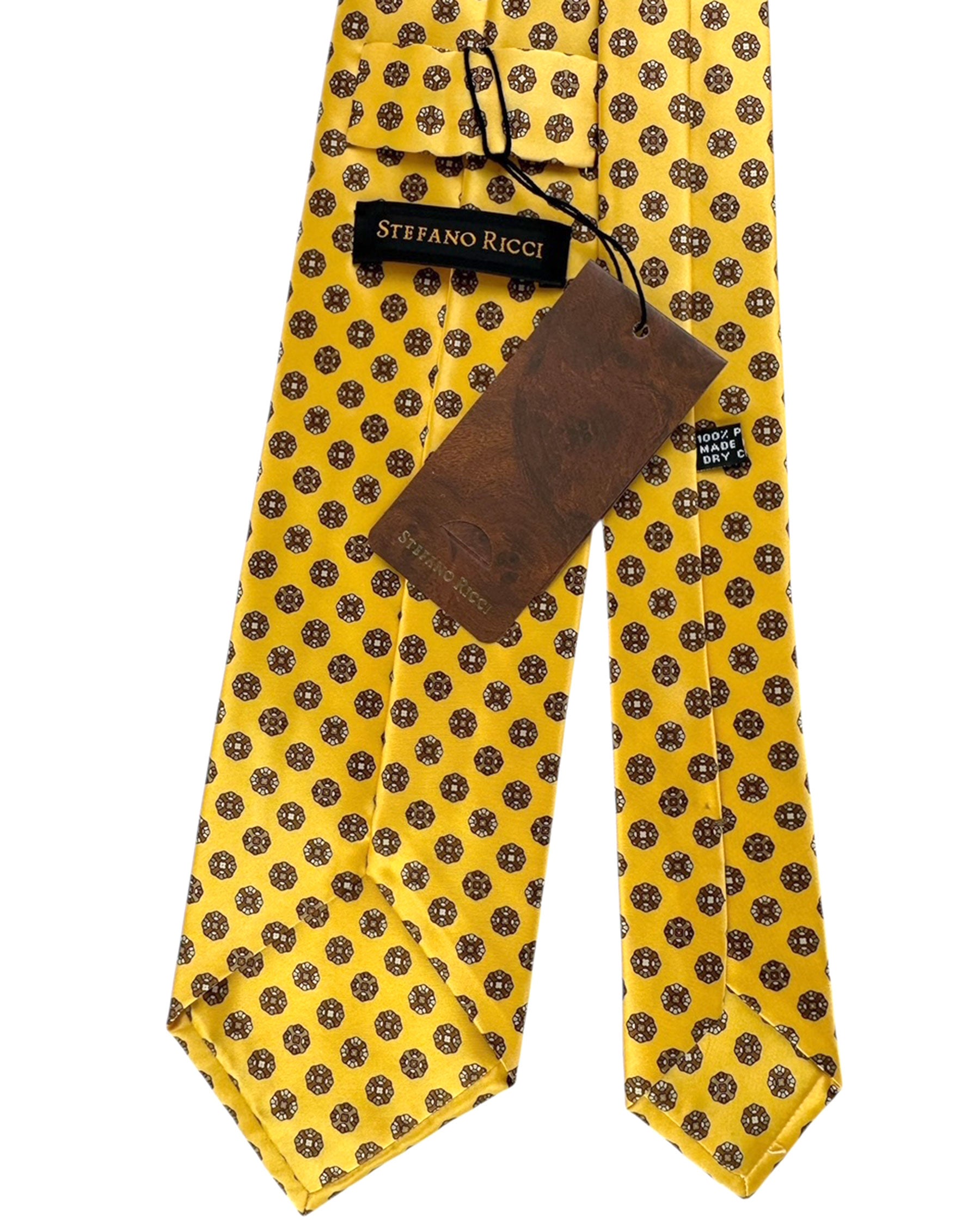 Stefano Ricci Tie Yellow Brown Design