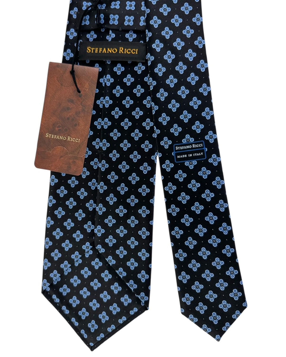 Stefano Ricci Silk Tie Royal Blue Orange-Gold