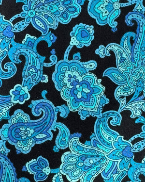 Stefano Ricci Tie Black Aqua Blue Ornamental Paisley
