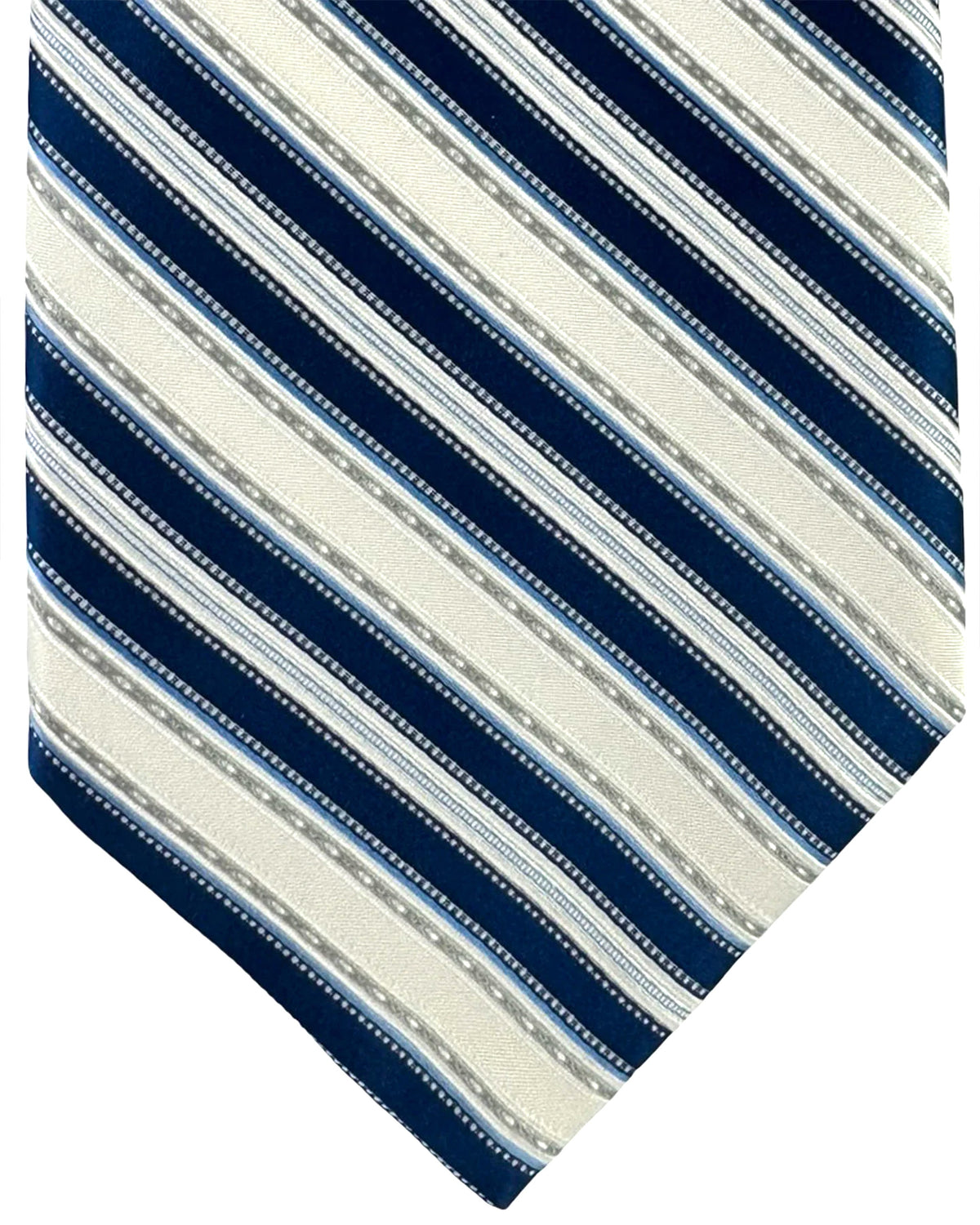 Stefano Ricci Silk Tie Navy Stripes Pattern