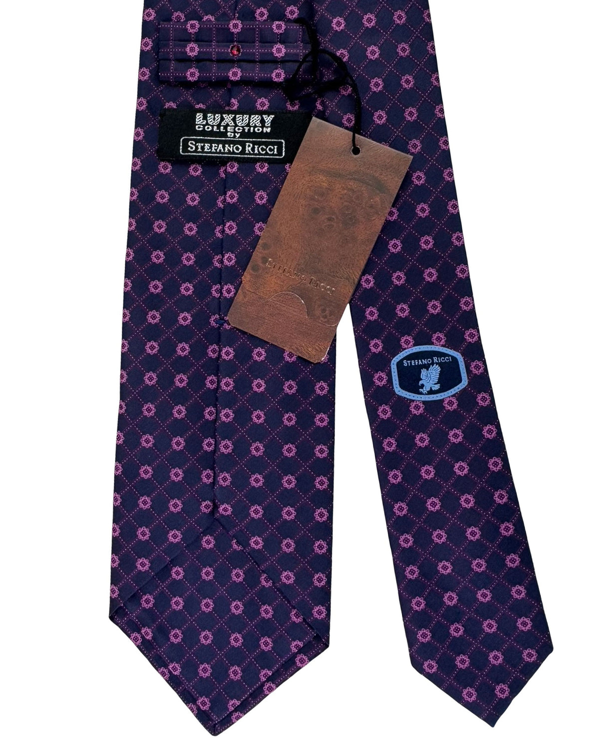 Stefano Ricci Tie Purple Pink Mini Flowers