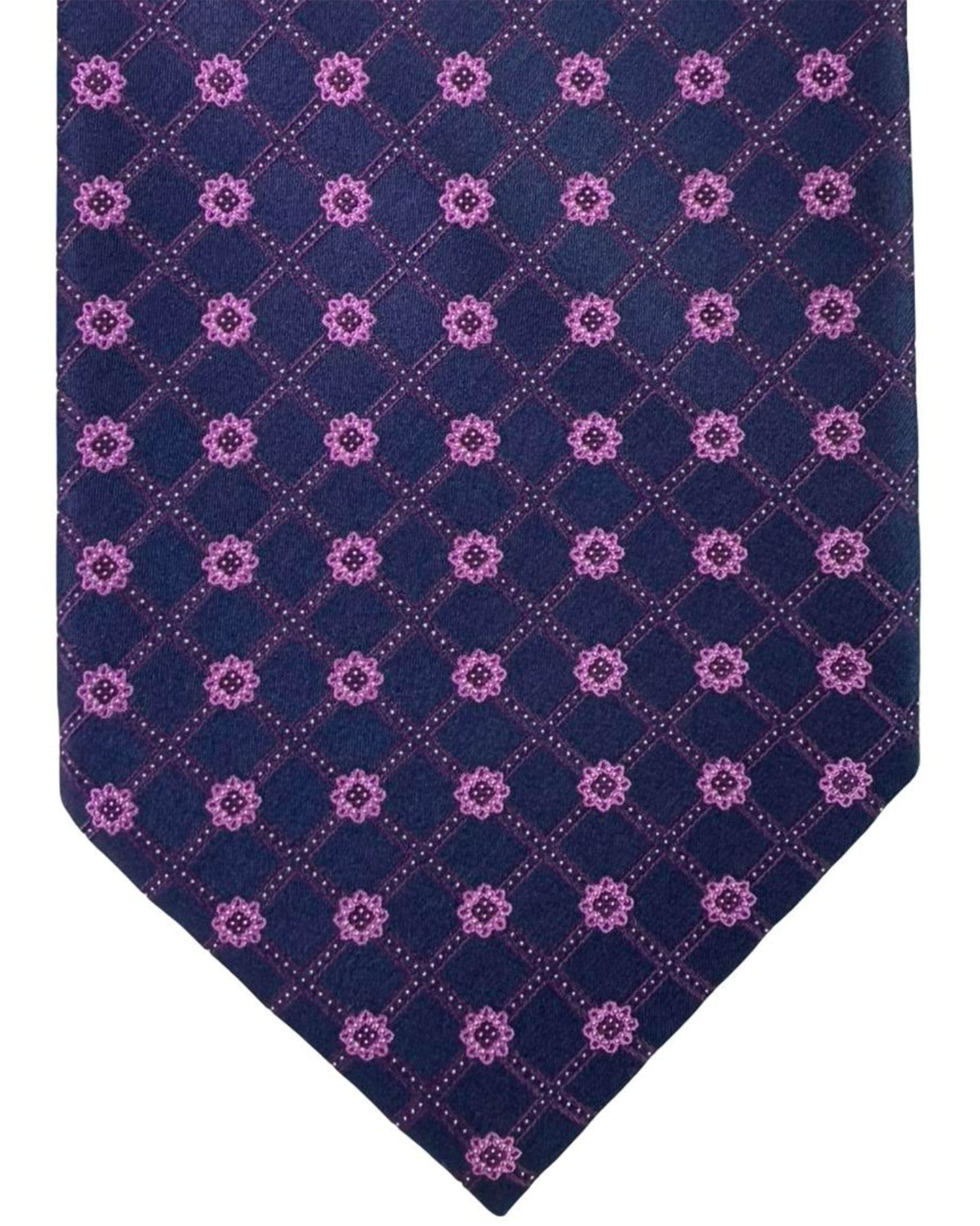 Stefano Ricci Tie Purple Pink Mini Flowers