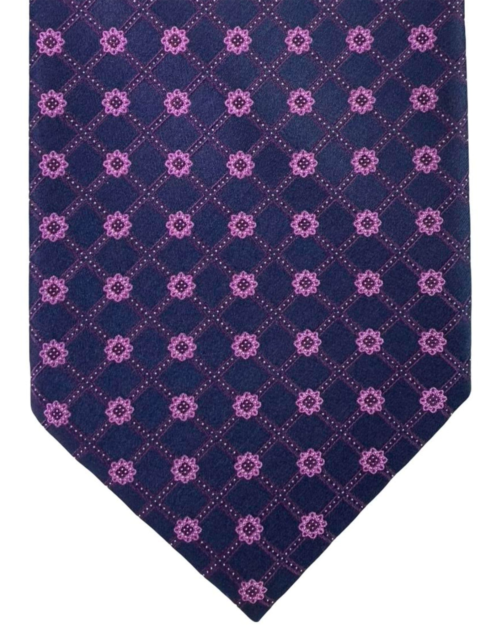 Stefano Ricci Tie Purple Pink Mini Flowers