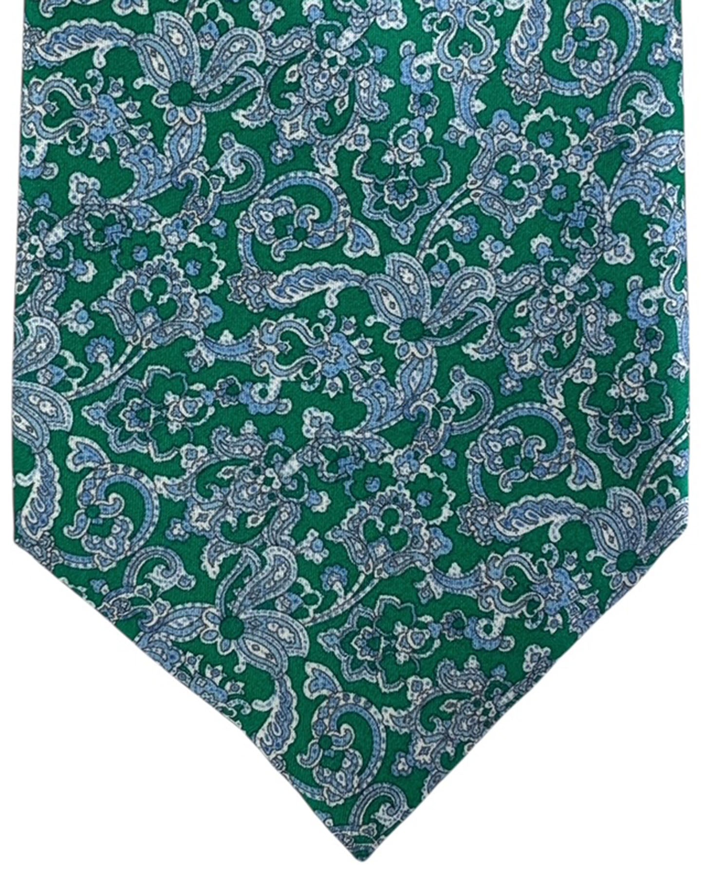 Stefano Ricci Tie Green Blue Paisley