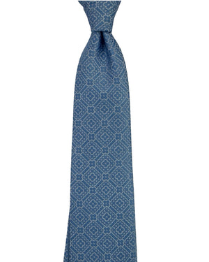 Stefano Ricci Tie Metal Blue Silver Lattice Pattern