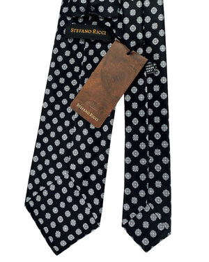 Stefano Ricci Tie Black Grey Geometric