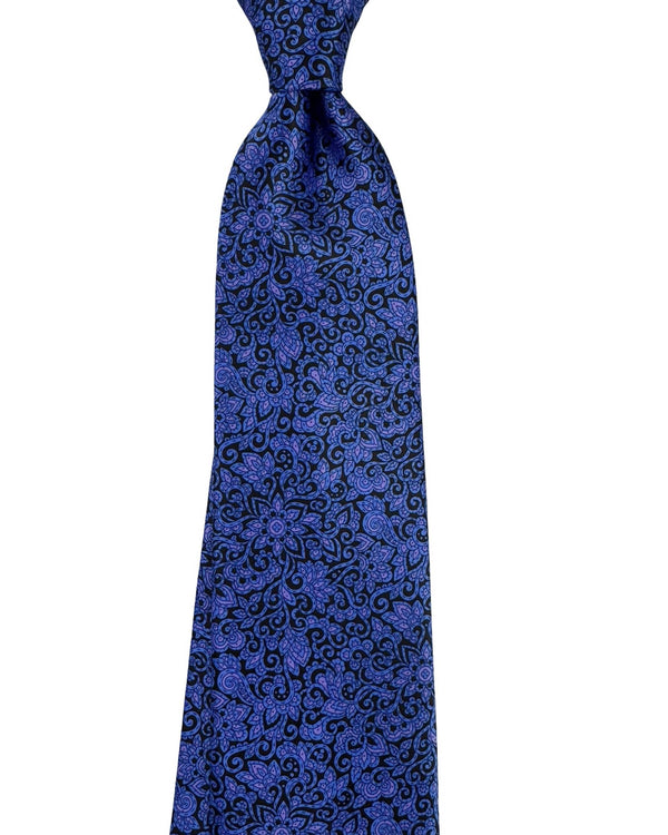 Stefano Ricci Tie Black Blue and Lilac Floral Design SALE - Tie Deals