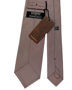 Stefano Ricci Tie Maroon Silver Micro Houndstooth - Luxury Collection