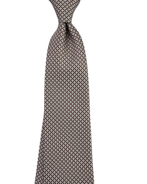 Ricci Tie Maroon Silver Houndstooth Pattern - Luxury Collection