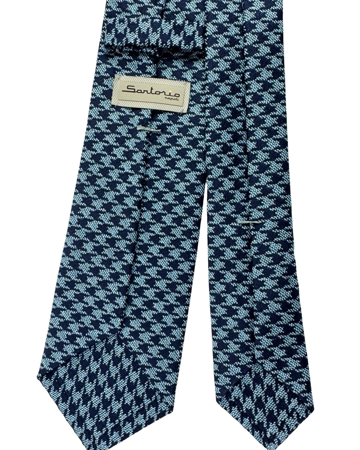Sartorio Napoli Midnight Blue Navy Houndstooth