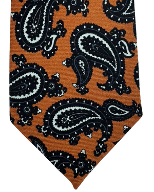Sartorio Napoli Tie Brown Black Paisley
