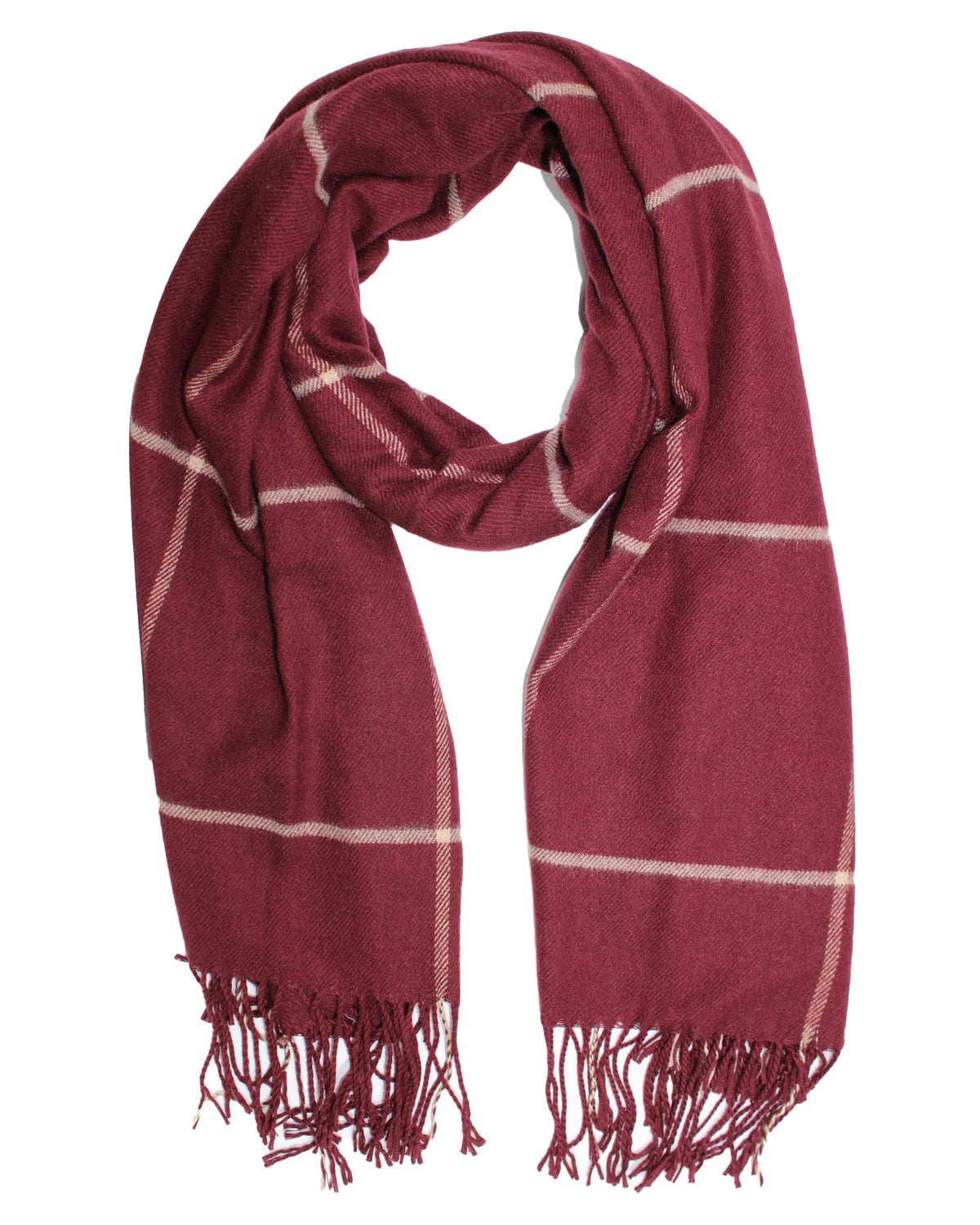 Sartorio Scarf Maroon Windowpane