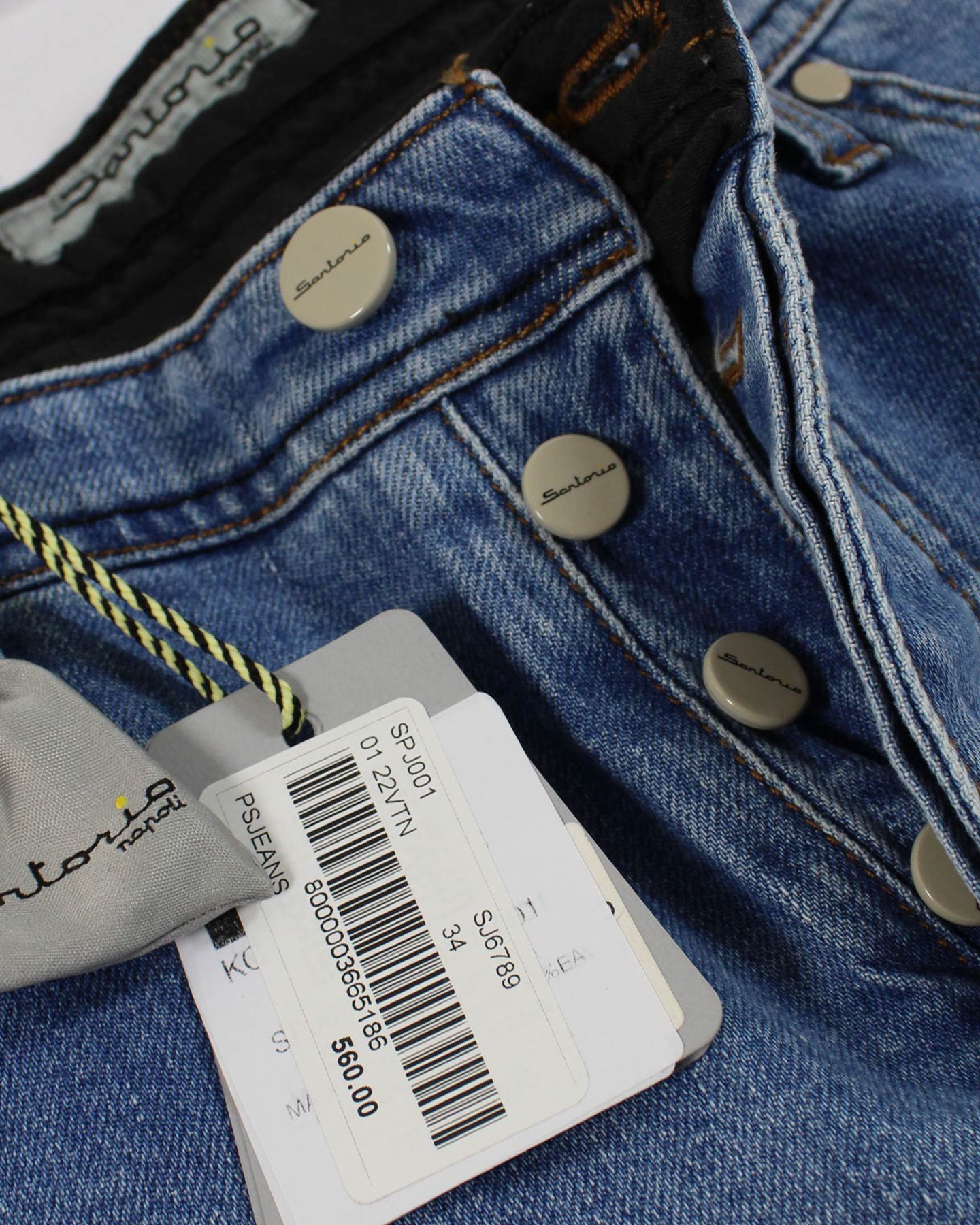 Sartorio Napoli Jeans Blue Button 34 SALE - Tie Deals