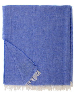 Sartorio Scarf Royal Blue Gray Blend - Luxury Wool Shawl